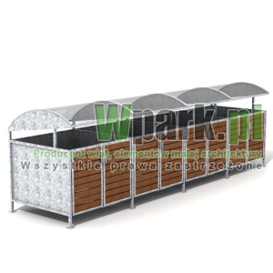 Wiata cynkowana BOKS DECO 04 na cztery pojemniki do 1100 L 