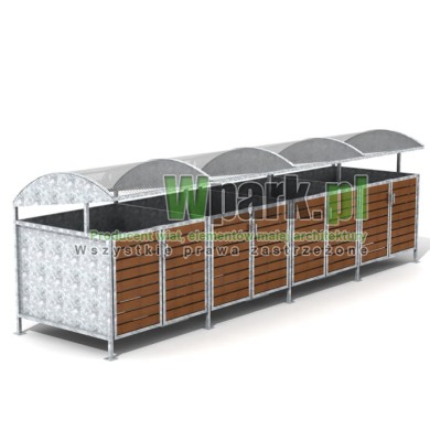 Wiata cynkowana BOKS DECO 04 na cztery pojemniki do 1100 L 