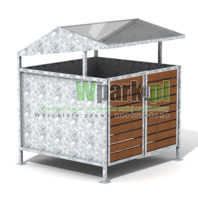Wiata cynkowana BOKS TRIO 01 na jeden pojemnik do 1100 L