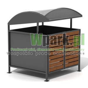 Wiata cynkowana i malowana BOKS DECO 01 na jeden pojemnik do 1100 L
