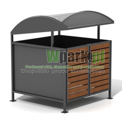 Wiata cynkowana i malowana BOKS DECO 01 na jeden pojemnik do 1100 L