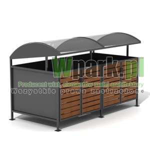 Wiata cynkowana i malowana BOKS DECO 02 na dwa pojemniki do 1100 L
