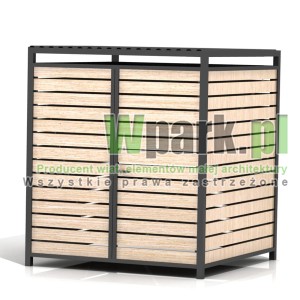 Wiata śmietnikowa PALEPA 01 wymiary 2000 mm na 2000 mm ściany drewno