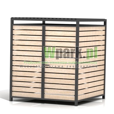 Wiata śmietnikowa PALEPA 01 wymiary 2000 mm na 2000 mm ściany drewno