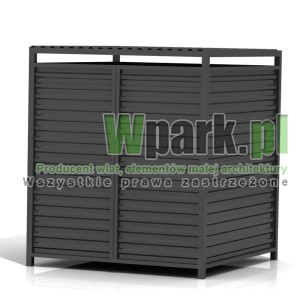 Wiata śmietnikowa PALEPA 02 wymiary 2000 mm na 2000 mm ściany blacha falista