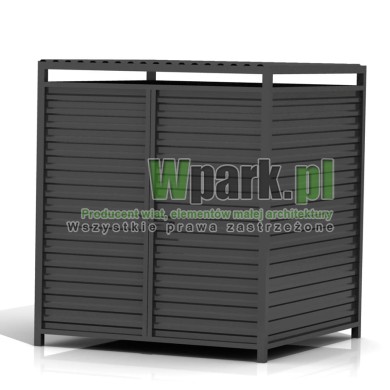 Wiata śmietnikowa PALEPA 02 wymiary 2000 mm na 2000 mm ściany blacha falista
