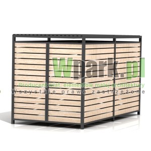 Wiata śmietnikowa PALEPA 03 wymiary 2000 mm na 4000 mm ściany drewno