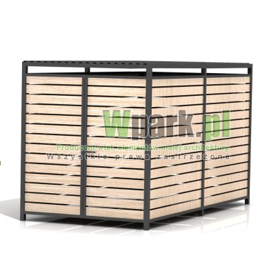 Wiata śmietnikowa PALEPA 03 wymiary 2000 mm na 4000 mm ściany drewno