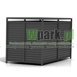 Wiata śmietnikowa PALEPA 04 wymiary 2000 mm na 4000 mm ściany blacha falista
