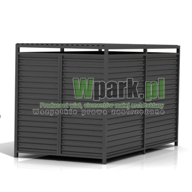 Wiata śmietnikowa PALEPA 04 wymiary 2000 mm na 4000 mm ściany blacha falista