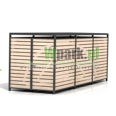 Wiata śmietnikowa PALEPA 05 wymiary 2000 mm na 6000 mm ściany drewno