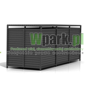 Wiata śmietnikowa PALEPA 06 wymiary 2000 mm na 6000 mm ściany blacha falista