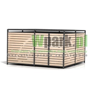 Wiata śmietnikowa PALEPA 07 wymiary 4000 mm na 4000 mm ściany drewno