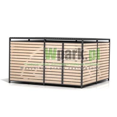 Wiata śmietnikowa PALEPA 07 wymiary 4000 mm na 4000 mm ściany drewno