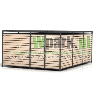 Wiata śmietnikowa PALEPA 09 wymiary 4000 mm na 6000 mm ściany drewno