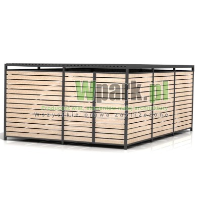 Wiata śmietnikowa PALEPA 09 wymiary 4000 mm na 6000 mm ściany drewno