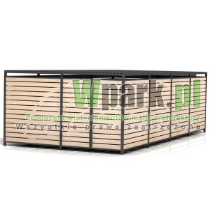 Wiata śmietnikowa PALEPA 11 wymiary 4000 mm na 8000 mm ściany drewno