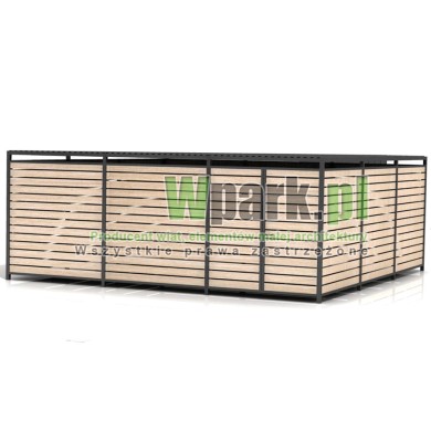 Wiata śmietnikowa PALEPA 13 wymiary 6000 mm na 6000 mm ściany drewno