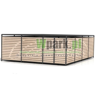 Wiata śmietnikowa PALEPA 15 wymiary 6000 mm na 8000 mm ściany drewno
