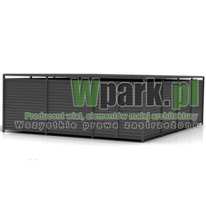 Wiata śmietnikowa PALEPA 16 wymiary 6000 mm na 8000 mm ściany blacha falista