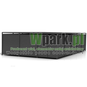 Wiata śmietnikowa PALEPA 18 wymiary 6000 mm na 10000 mm ściany blacha falista