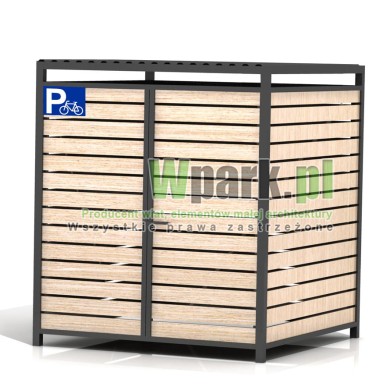 Wiata rowerowa PALEPA 01 wymiary 2000 mm na 2000 mm ściany drewno