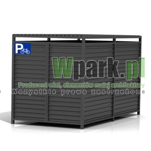 Wiata rowerowa PALEPA 04 wymiary 2000 mm na 4000 mm ściany blacha falista