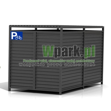 Wiata rowerowa PALEPA 04 wymiary 2000 mm na 4000 mm ściany blacha falista