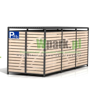 Wiata rowerowa PALEPA 05 wymiary 2000 mm na 6000 mm ściany drewno