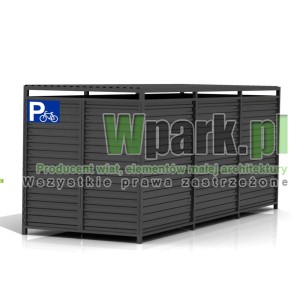 Wiata rowerowa PALEPA 06 wymiary 2000 mm na 6000 mm ściany blacha falista