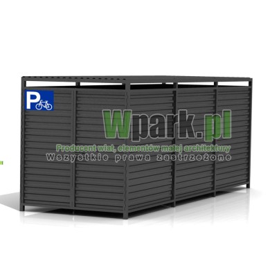 Wiata rowerowa PALEPA 06 wymiary 2000 mm na 6000 mm ściany blacha falista