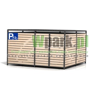 Wiata rowerowa PALEPA 07 wymiary 4000 mm na 4000 mm ściany drewno