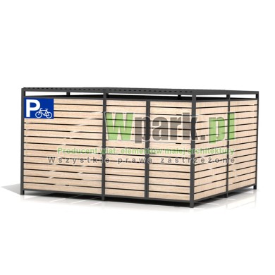 Wiata rowerowa PALEPA 07 wymiary 4000 mm na 4000 mm ściany drewno
