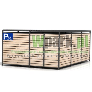 Wiata rowerowa PALEPA 09 wymiary 4000 mm na 6000 mm ściany drewno