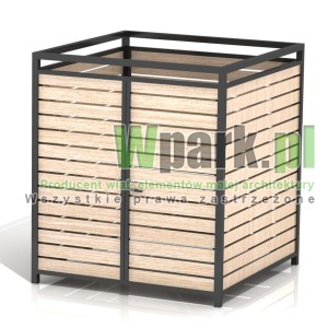 Osłona śmietnikowa PALEPA 01 wymiary 2000 mm na 2000 mm ściany drewno, bez dachu