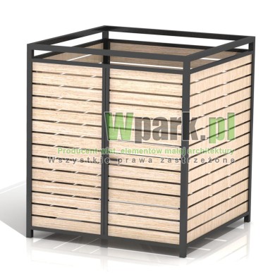Osłona śmietnikowa PALEPA 01 wymiary 2000 mm na 2000 mm ściany drewno, bez dachu