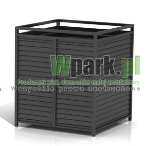 Osłona śmietnikowa PALEPA 01 wymiary 2000 mm na 2000 mm ściany blacha falista, bez dachu