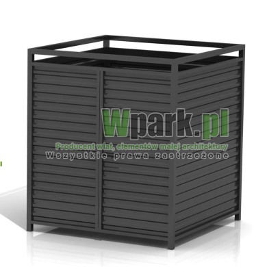 Osłona śmietnikowa PALEPA 01 wymiary 2000 mm na 2000 mm ściany blacha falista, bez dachu