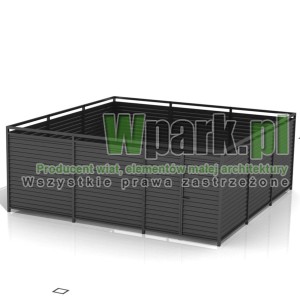 Osłona śmietnikowa PALEPA 06 wymiary 6000 mm na 6000 mm ściany blacha falista, bez dachu