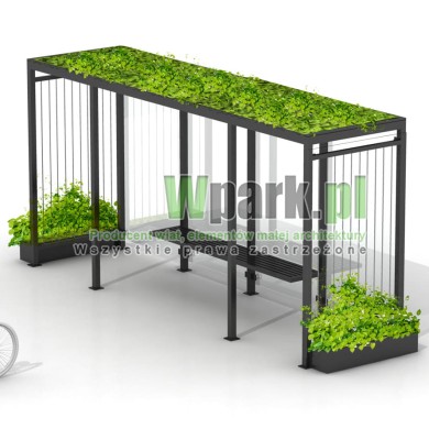 Palarnia GLAS 03 ściany szklane dach zielony