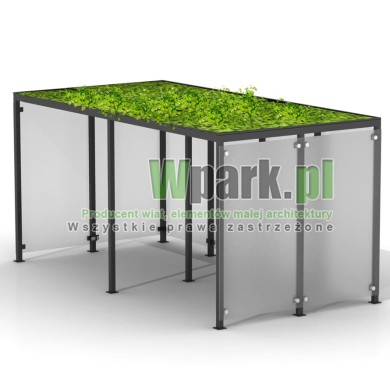 Palarnia GLAS 05 ściany szklane dach zielony