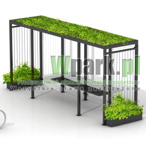 Przystanek GLAS 03 z zielonym dachem