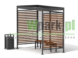 Palarnia MINI 10 ściany poliwęglan komorowy i drewno, wiata palarnia