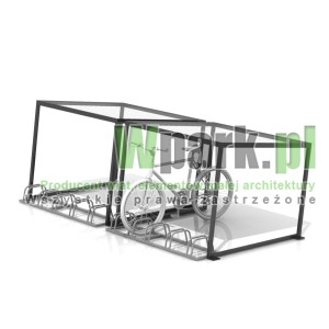 Wiata na rowery CUBE na 10 rowerów  z dachem