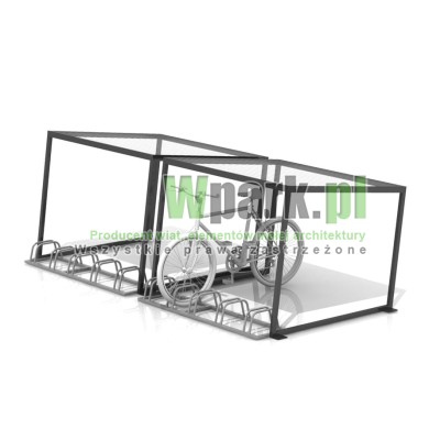 Wiata na rowery CUBE na 10 rowerów  z dachem