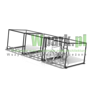 Wiata na rowery CUBE na 15 rowerów  z dachem