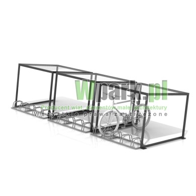 Wiata na rowery CUBE na 15 rowerów  z dachem