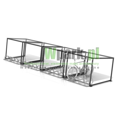 Wiata na rowery CUBE na 20 rowerów  z dachem