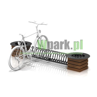 Stojak rowerowy stalowy na 6 stanowisk (kod:OVAL03/6/S/PW)