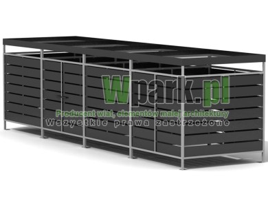 Wiata śmietnikowa 04 aluminiowa 2000 mm na 8000 mm
